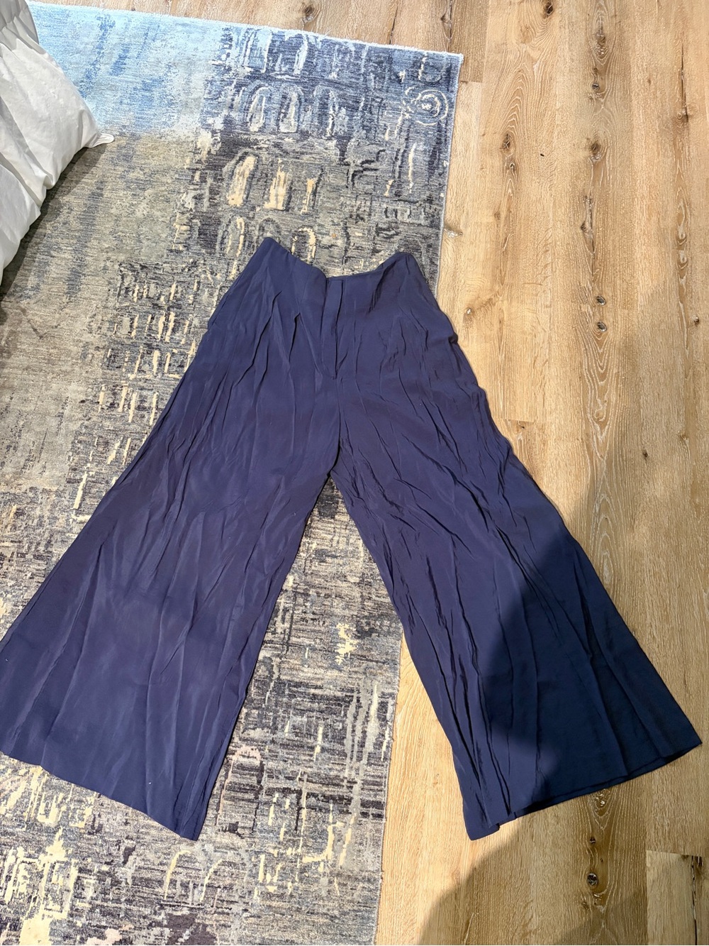 Anthropologie Navy Wide-Leg Flow Pants